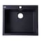 Alfi Brand Black 24" Drop-In Sgl Bowl Granite Composite Kitchen Sink AB2420DI-BLA - alternate 5